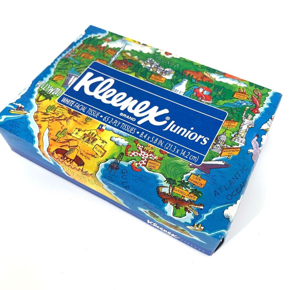 VTG NOS Kleenex Tissue Box Little Travelers Travel the States One Box